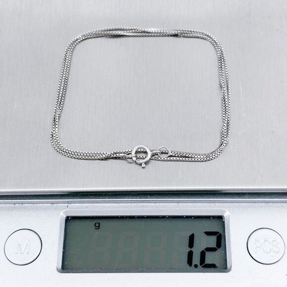 Vintage Sterling Silver 925 0.7mm Box Chain Necklace 18" - Picture 3 of 3